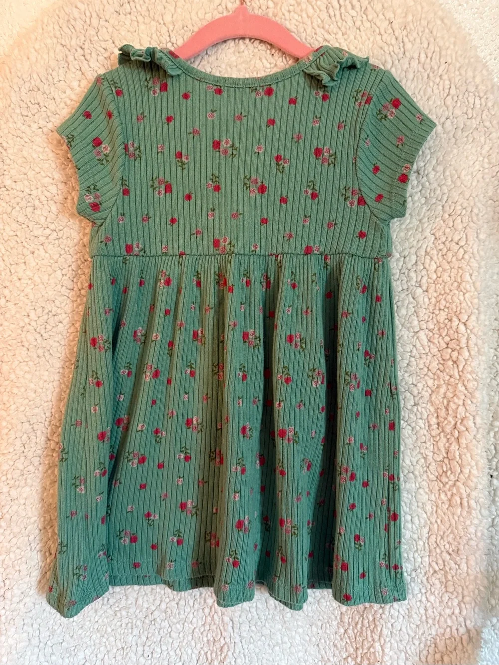 Dip Toddler Girls’ Green Floral Motif Dress 4T